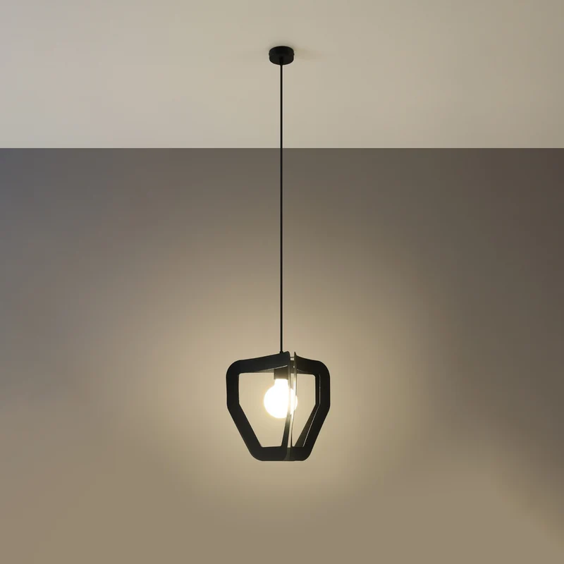 Minimalistische schwarze Pendelleuchte aus Stahl – Modèle Asterion