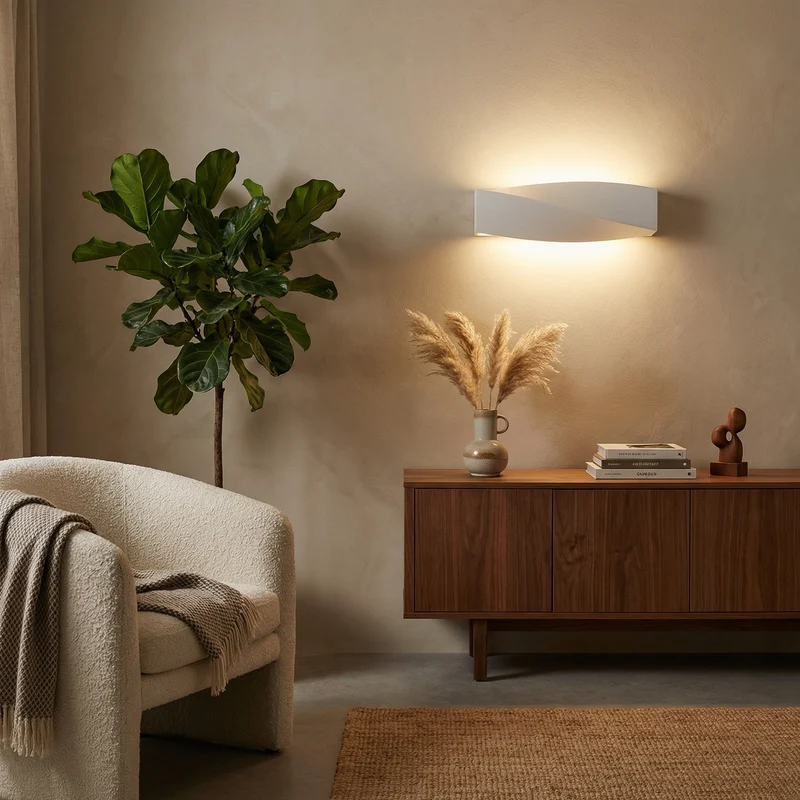 Moderne graue Keramik-Wandleuchte – Asterion