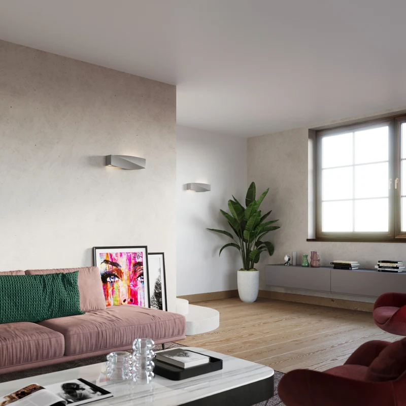 Moderne graue Keramik-Wandleuchte – Asterion