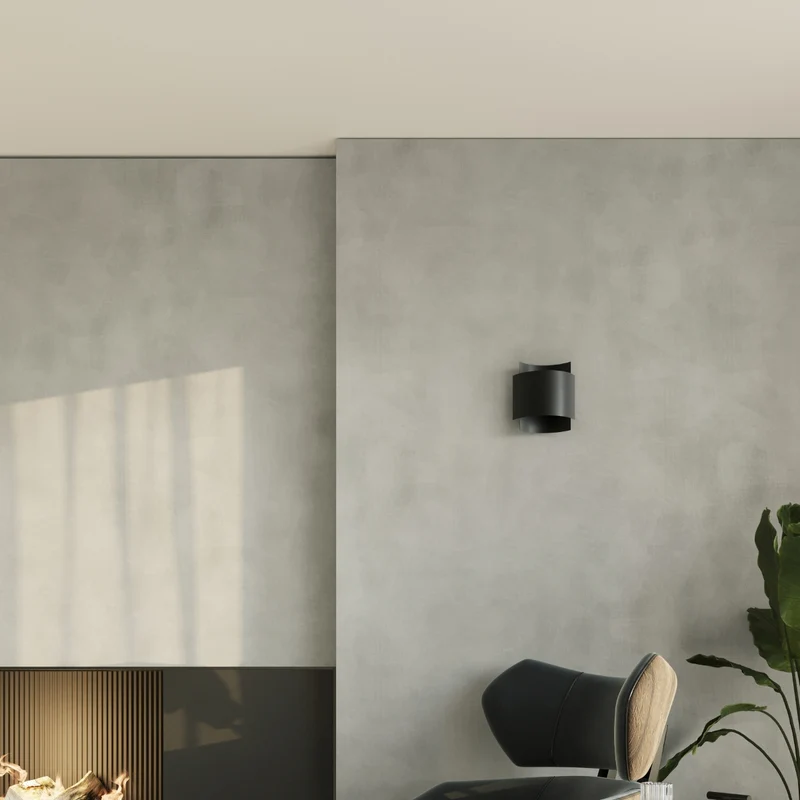 Schwarze Wandleuchte im Industriedesign – Vespera