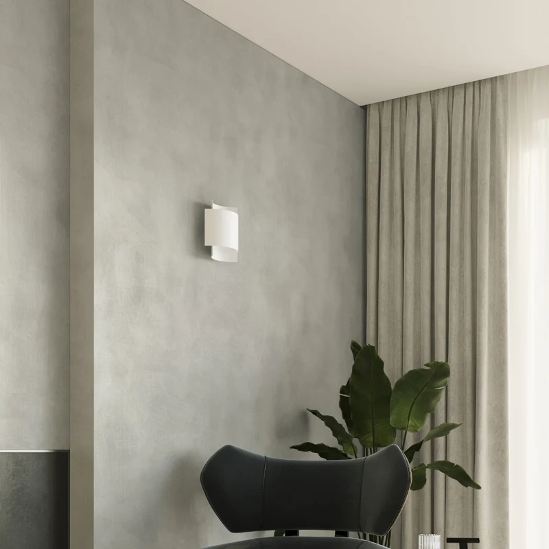 Weiße Design-Wandleuchte aus Stahl – Eryndra