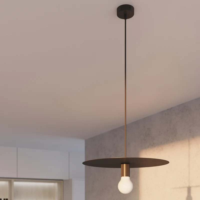 Design-Hängeleuchte aus schwarzem Stahl für das Wohnzimmer – Neravon