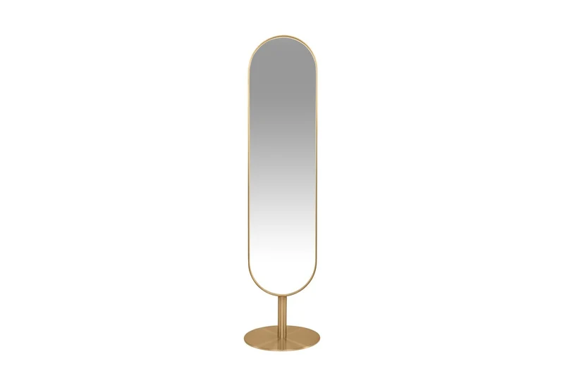 Casa Padrino Luxus Standspiegel Silber Ø 45 x H. 175 cm - Standspiegel in ganzer Körperhöhe aus Edelstahl und Glas - Luxus Deko Accessoires