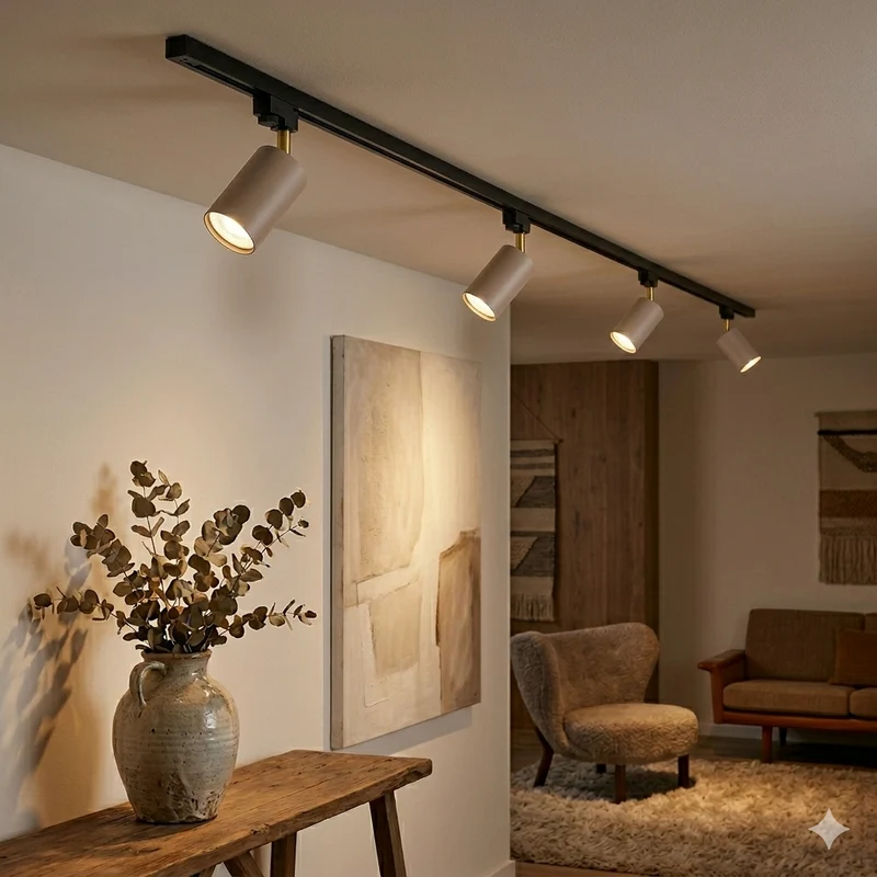 LED 1-Phasen-Schienenstrahler | Beige & Gold | GU10 Fassung | 55mm | BARDO