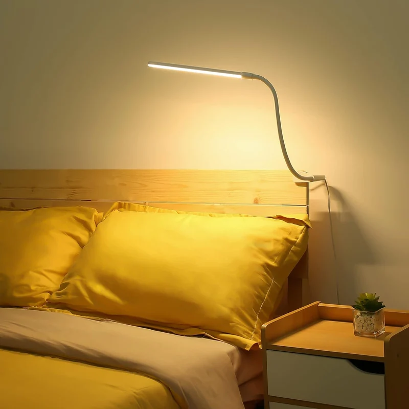 Lepro LED Schreibtischlampe Klemmbar, Tischlampe Architektenlampe mit Schwenkarm, Augenschutz Klemmleuchte USB, 3 Farben & 10 Helligkeitsstufen Dimmbar Tischleuchte für Büro, Weiß