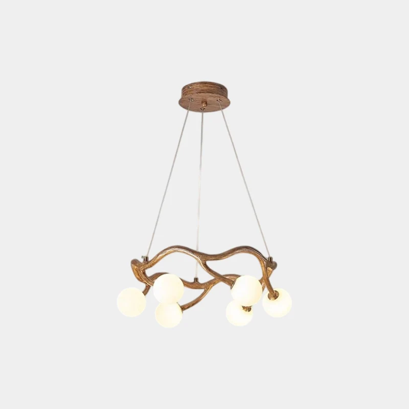 Circular Tree Branch Chandelier Resin Multi-Globe
