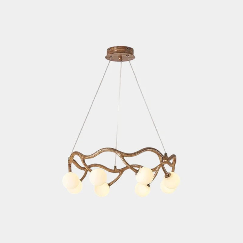 Circular Tree Branch Chandelier Resin Multi-Globe