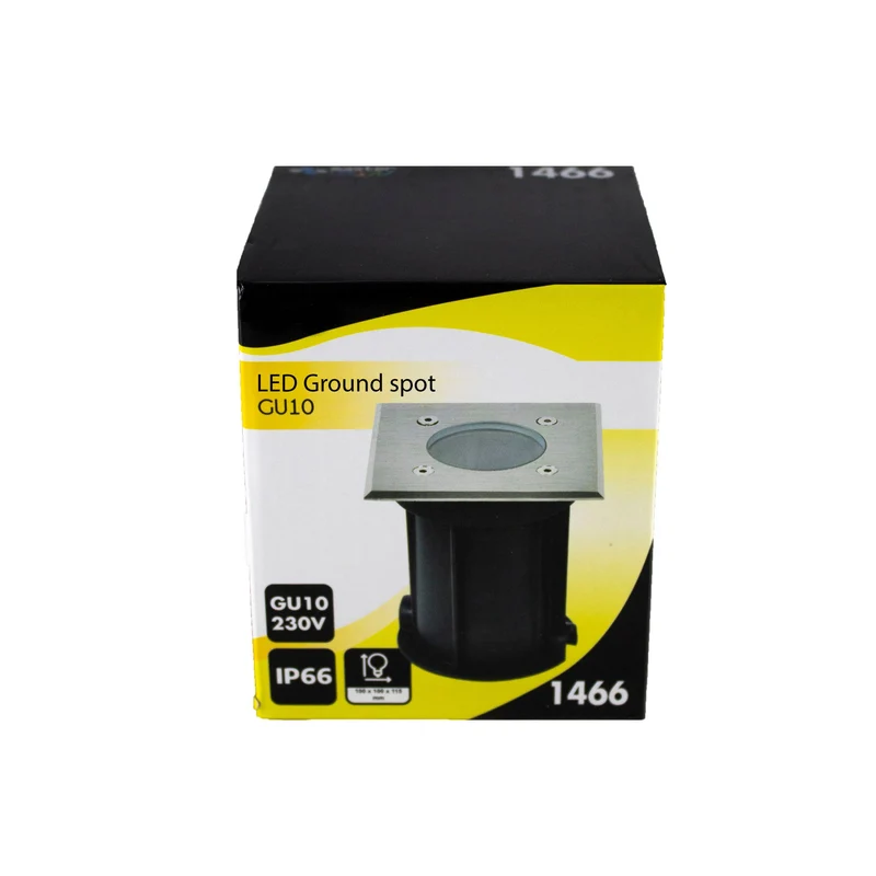 8-teiliges LED-Bodenstrahler-Set (GU10, quadratisch) mit RGBCCT-Lichtquelle und Fernbedienung, Edelstahl, Schutzart IP66