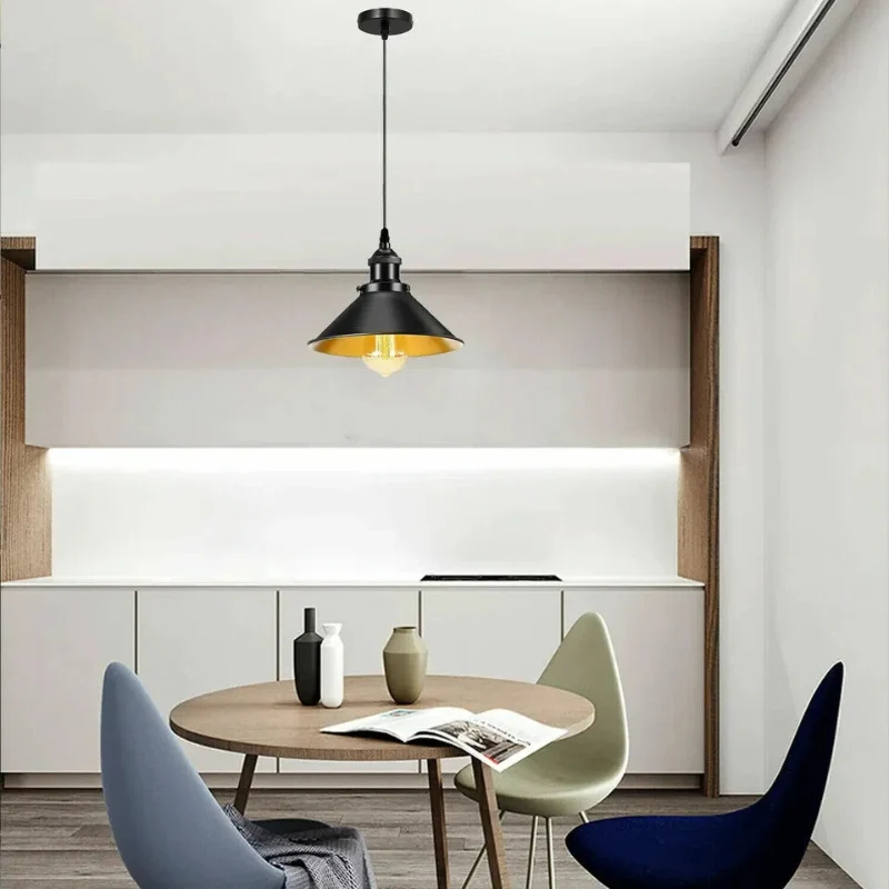Vintage Pendelleuchte Schwarz 1- & 3-flammig Hängelampe ~3985
