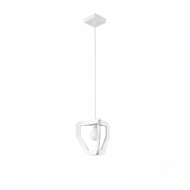 Minimalistische weiße Pendelleuchte für Wohnzimmer – modèle Asterion