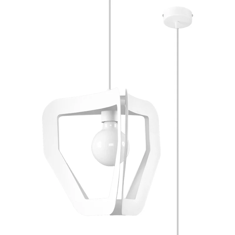 Minimalistische weiße Pendelleuchte für Wohnzimmer – modèle Asterion