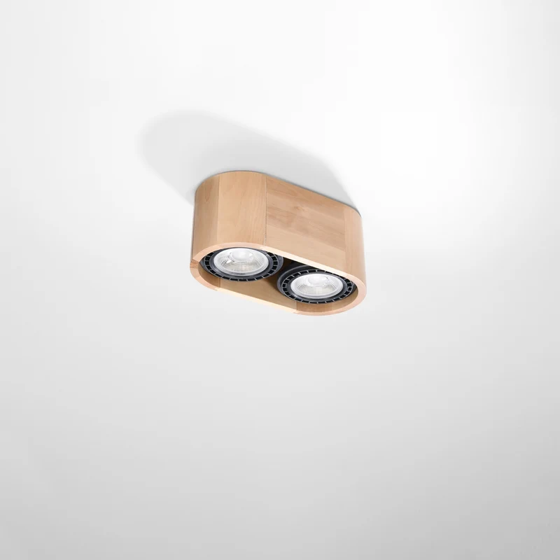 Minimalistische Deckenleuchte aus Naturholz für das Wohnzimmer – Modèle Norvanei