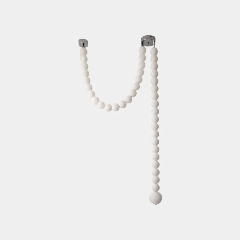 Necklace Pendant Light French Pearl White Globe LED