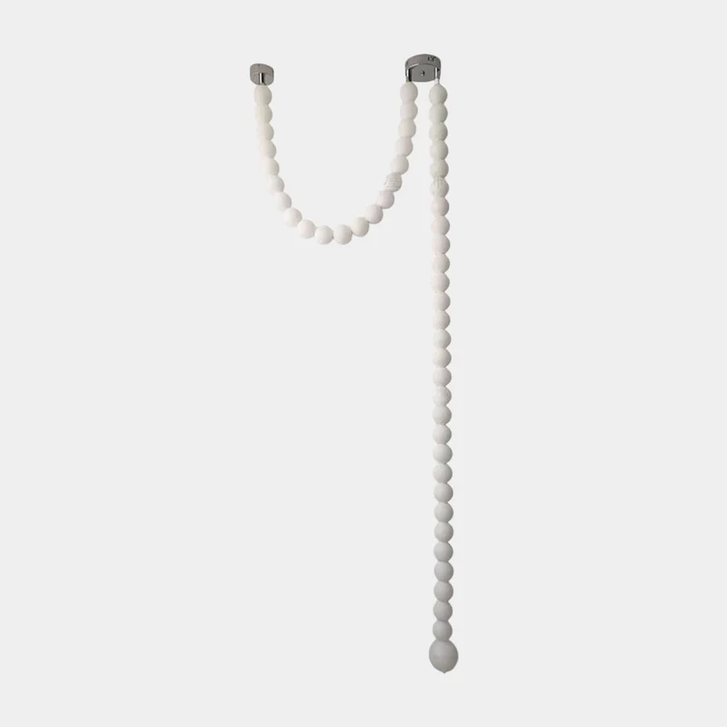 Necklace Pendant Light French Pearl White Globe LED