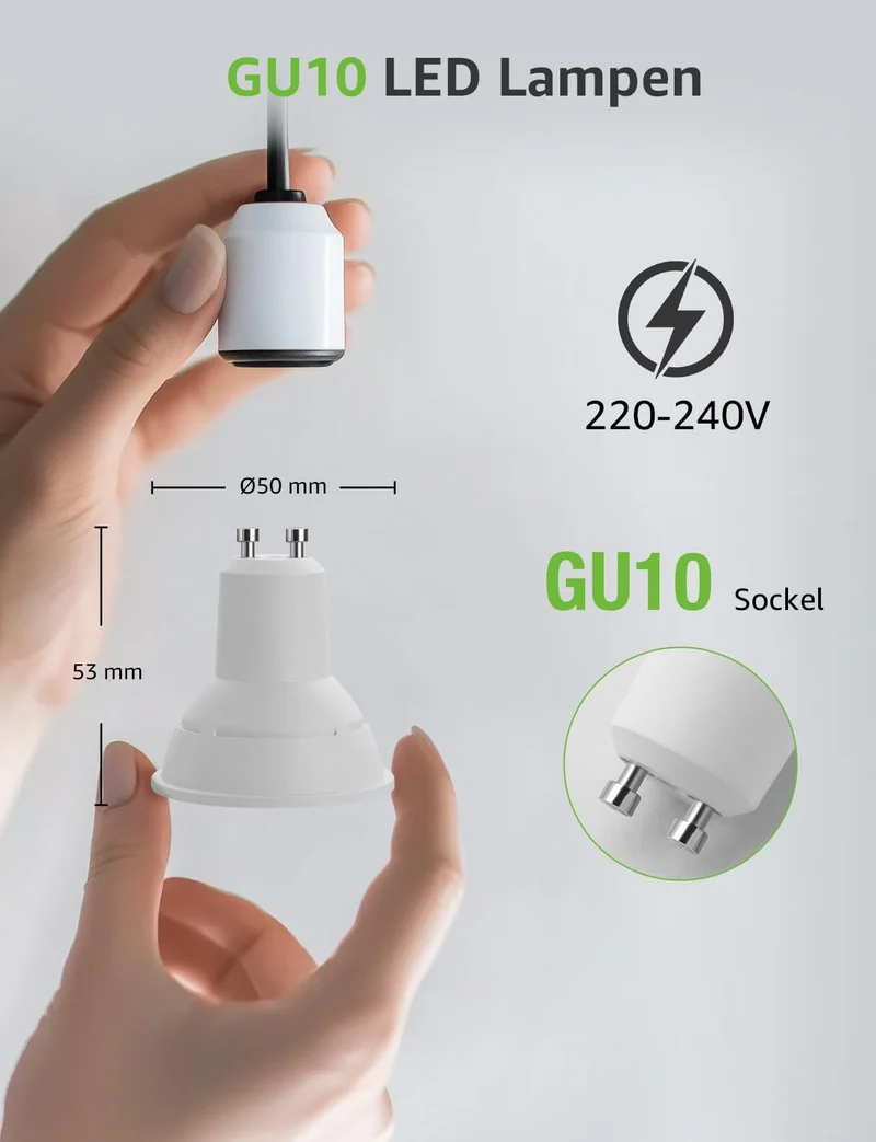 Lepro GU10 LED Warmweiss 6W Lampe, 2700K Warmweiß, 630 Lumen, 38° Abstrahlwinkel, Nicht dimmbar Reflektorlampe, Energiesparendes GU10 LED Leuchtmittel für Wohnzimmer, Küche, Schlafzimmer,4 Stück