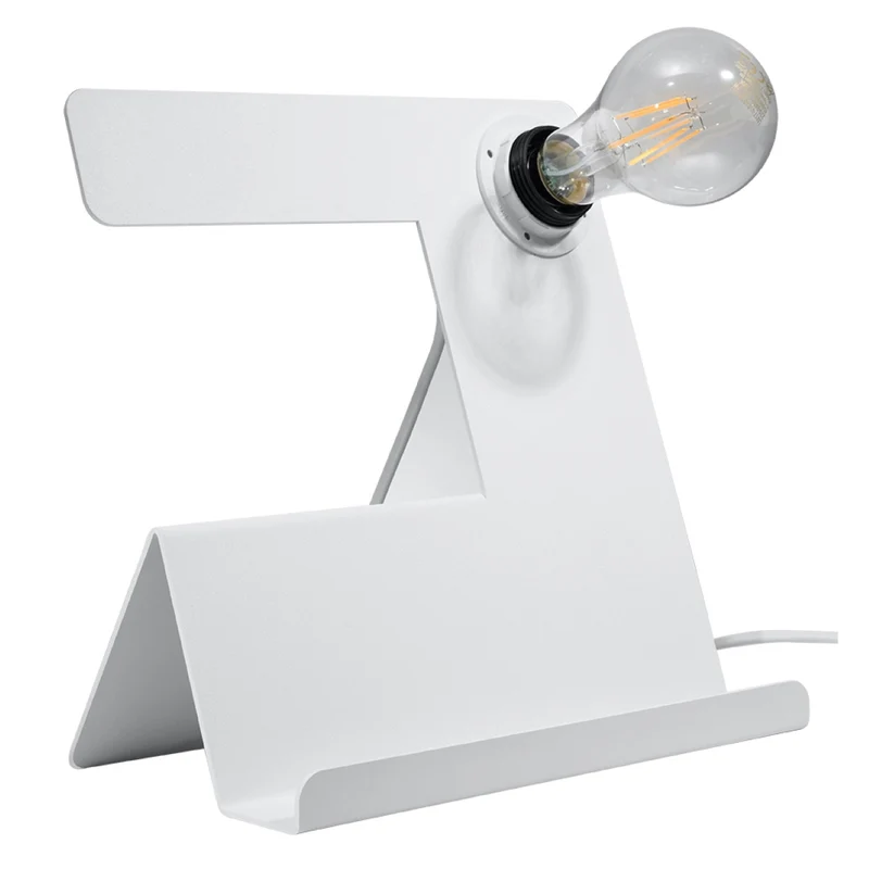 Design-Schreibtischlampe aus weißem Stahl – Arkanis