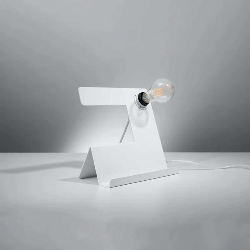 Design-Schreibtischlampe aus weißem Stahl – Arkanis
