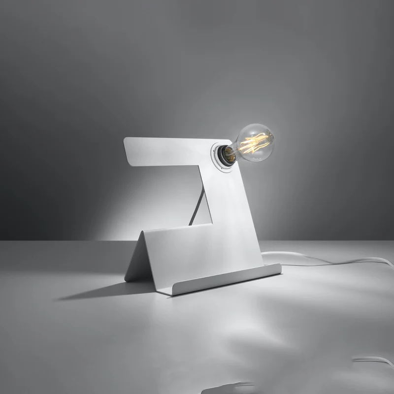 Design-Schreibtischlampe aus weißem Stahl – Arkanis