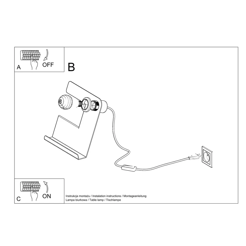 Design-Schreibtischlampe aus weißem Stahl – Arkanis