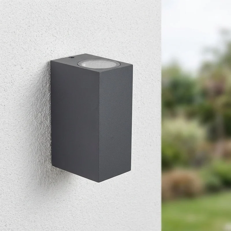 10-teilig | Wand-/Außenleuchte | Inkl. 20 PHILIPS-Strahler | Komplett | San Francisco | IP44 | 2x GU10 | Anthrazit