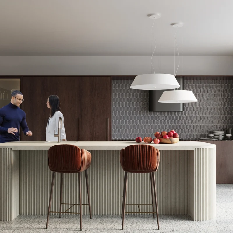 Minimalistische Deckenleuchte aus weißem Stoff für Wohnzimmer – Asterion