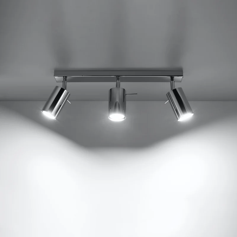 Moderner chromfarbener Deckenstrahler mit 3 verstellbaren Spots – Arionys