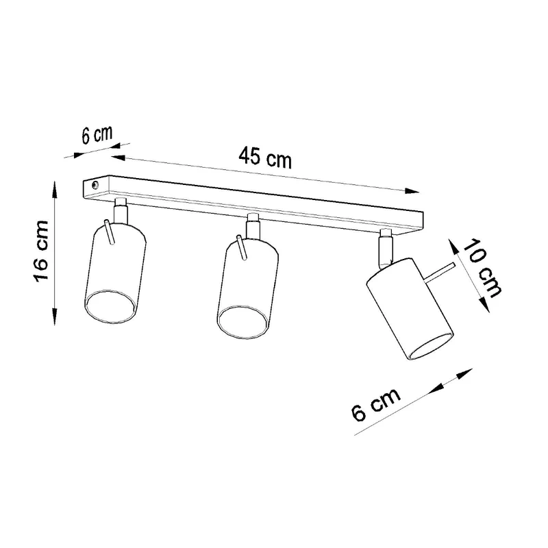Moderner chromfarbener Deckenstrahler mit 3 verstellbaren Spots – Arionys