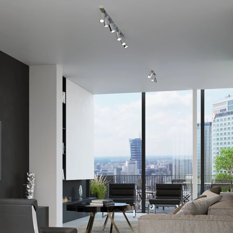 Moderner chromfarbener Deckenstrahler mit 3 verstellbaren Spots – Arionys