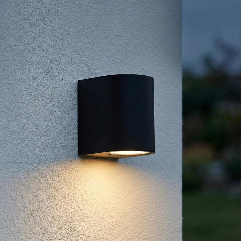 8-teilig | Wand-/Außenleuchte | Inkl. 8 PHILIPS-Strahler | Komplett | Sacramento | IP44 | 1x GU10 | Schwarz