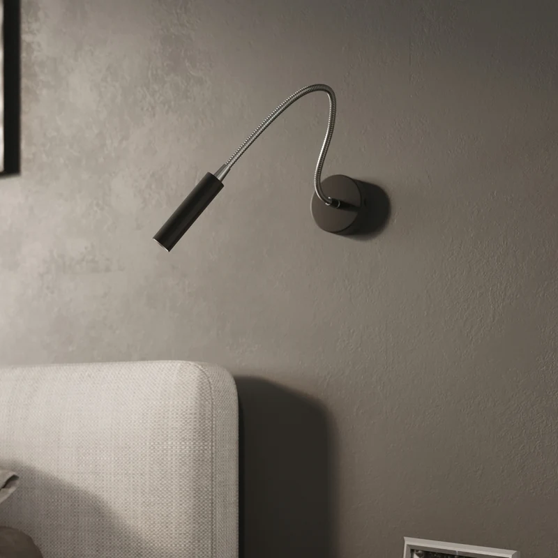 Minimalistische schwarze schwenkbare Wandleuchte – Modèle Noxeral