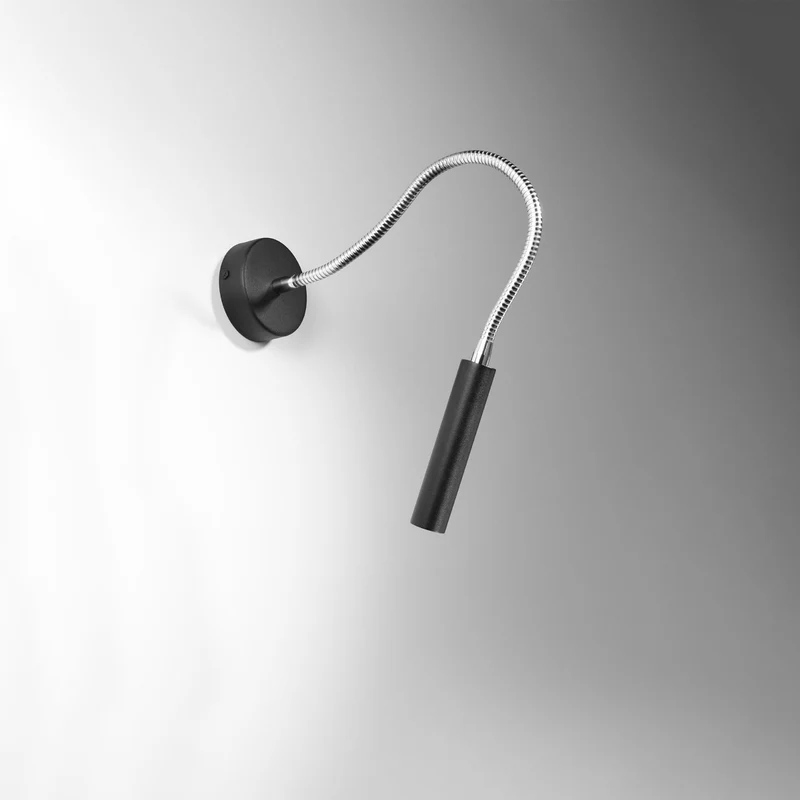 Minimalistische schwarze schwenkbare Wandleuchte – Modèle Noxeral