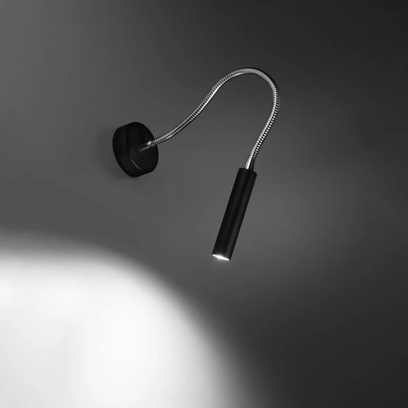 Minimalistische schwarze schwenkbare Wandleuchte – Modèle Noxeral