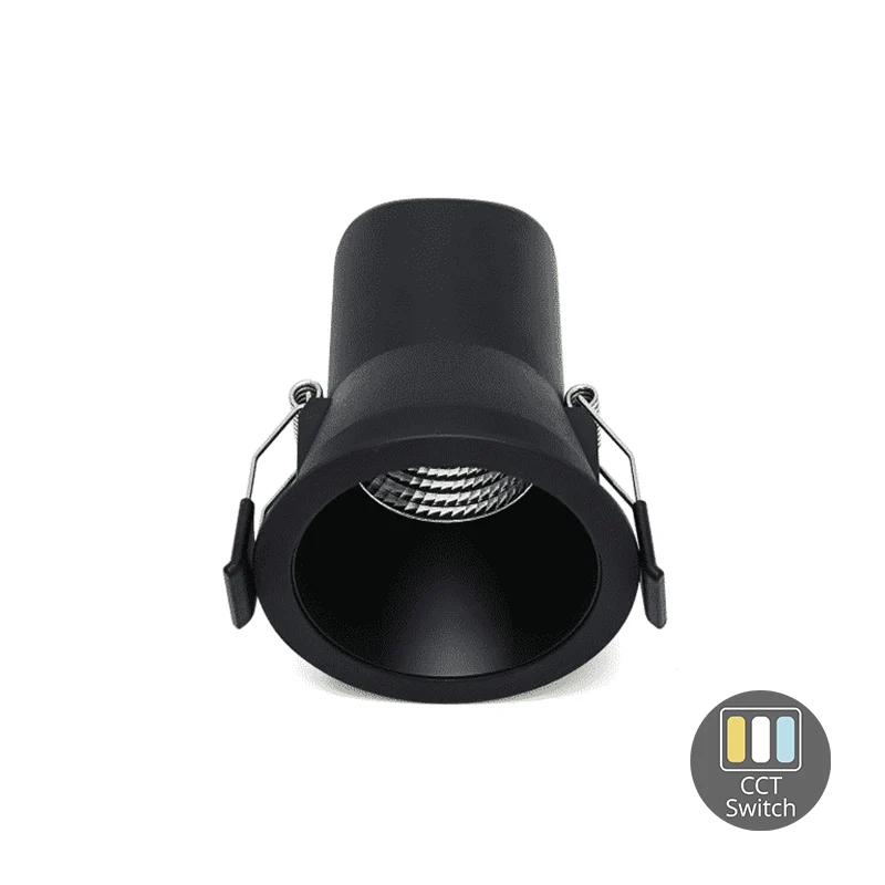 LED-Einbaustrahler | Ø68mm | MIRACLE | Rund | 6 W | Schwarz | Farbtemperaturschalter | Dimmbar