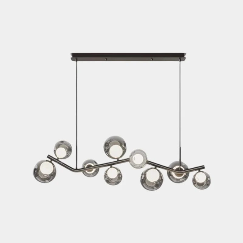 Glass Globe Pendant Light Smoke Grey Italian LED