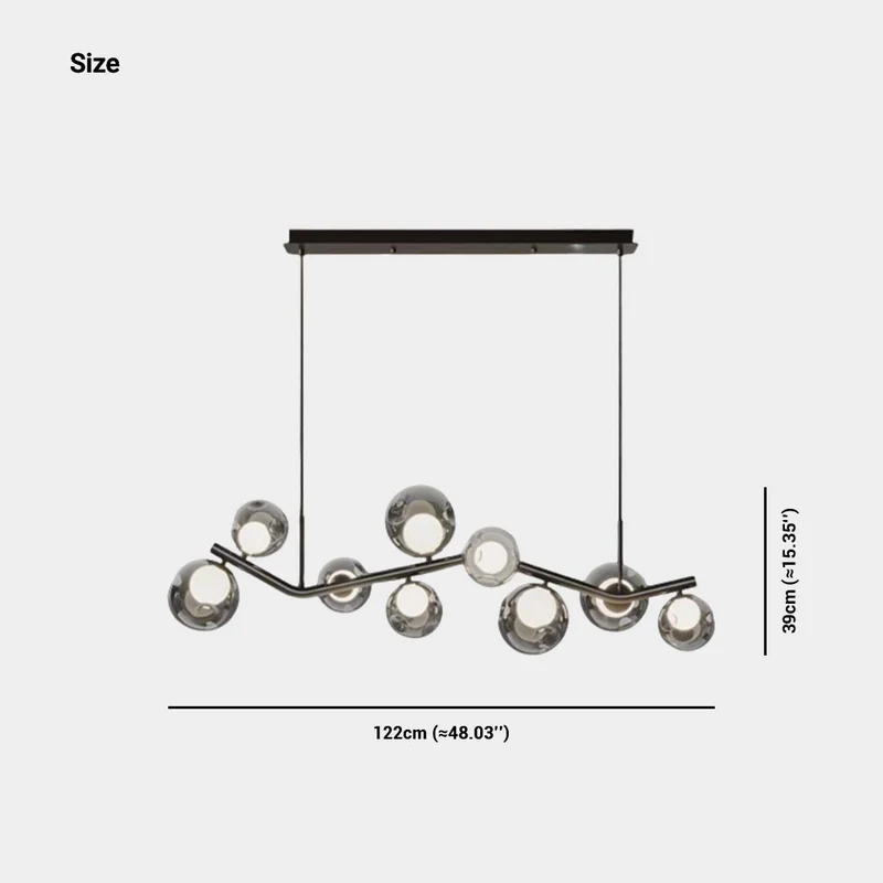 Glass Globe Pendant Light Smoke Grey Italian LED