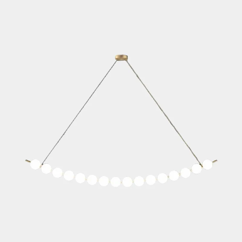 Necklace Pendant Light Brass White Globe LED