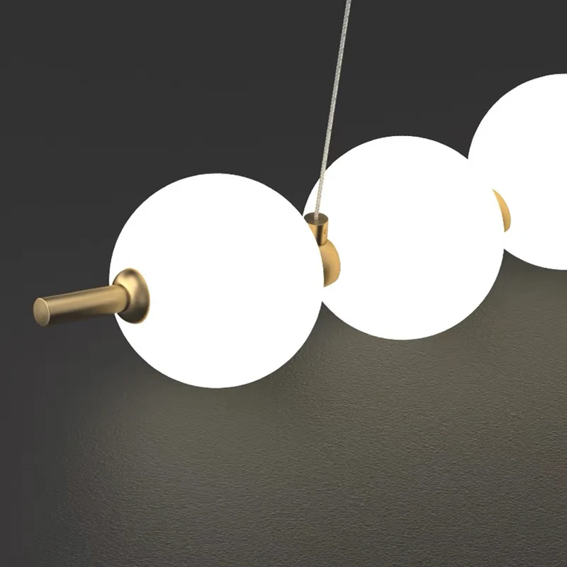 Necklace Pendant Light Brass White Globe LED
