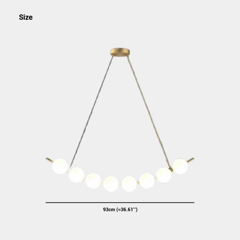 Necklace Pendant Light Brass White Globe LED