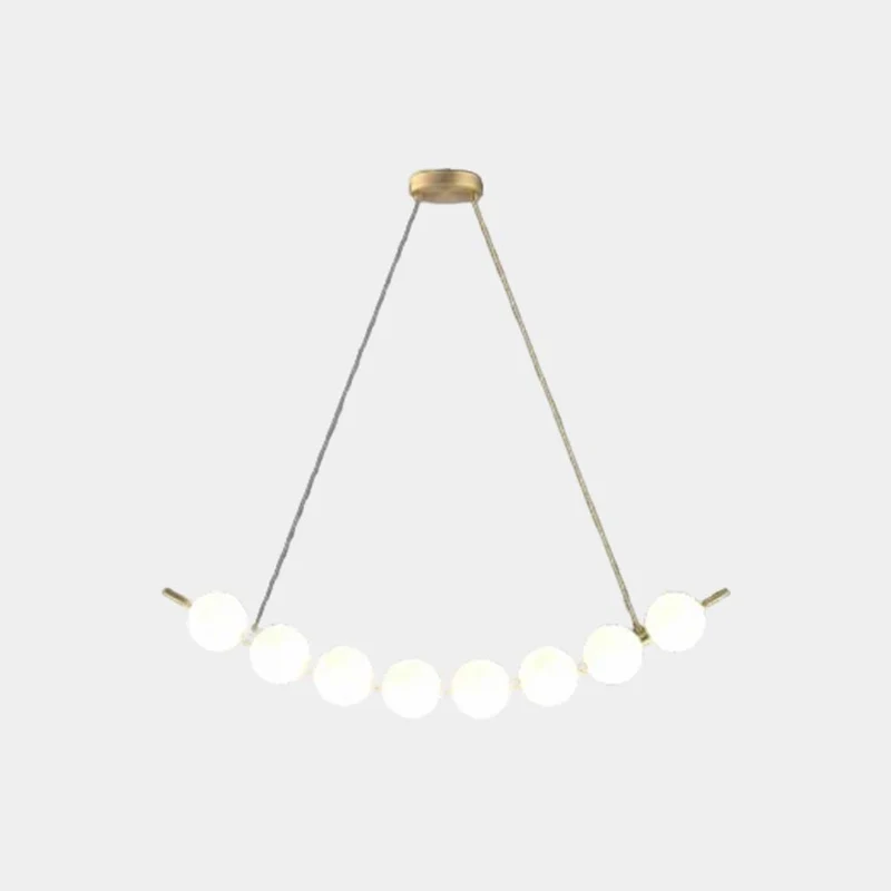 Necklace Pendant Light Brass White Globe LED