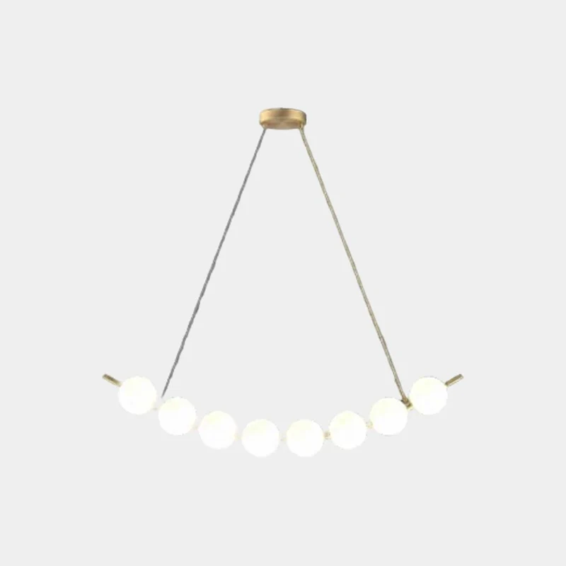 Necklace Pendant Light Brass White Globe LED