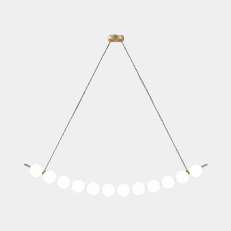 Necklace Pendant Light Brass White Globe LED