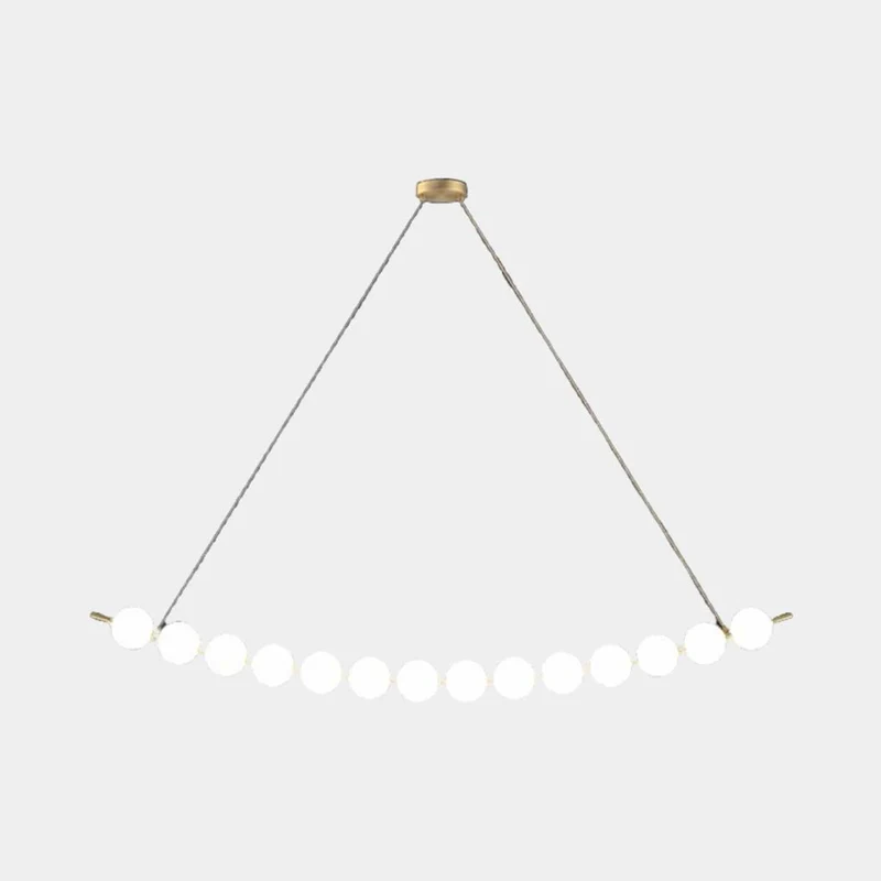 Necklace Pendant Light Brass White Globe LED