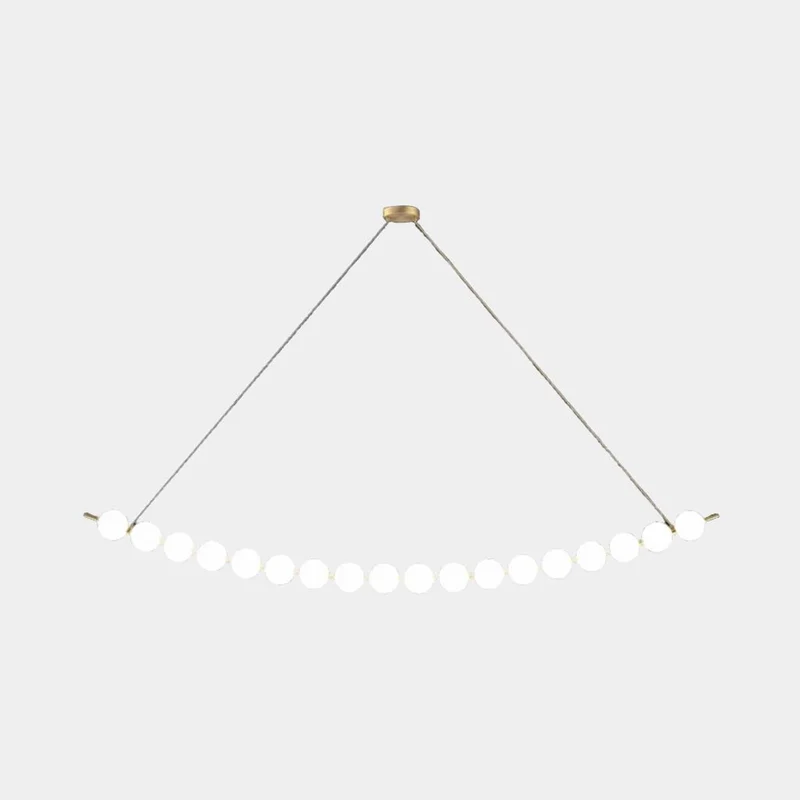 Necklace Pendant Light Brass White Globe LED
