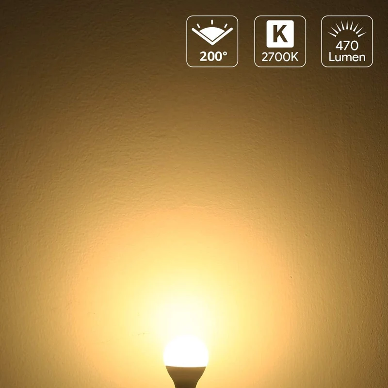 LE E14 LED Lampe, 5W 470 Lumen Glühbirne,entspricht 40W Glühlampe, 2700 Kelvin Warmweiß, P45 200° Abstrahlwinkel Energiesparlampe