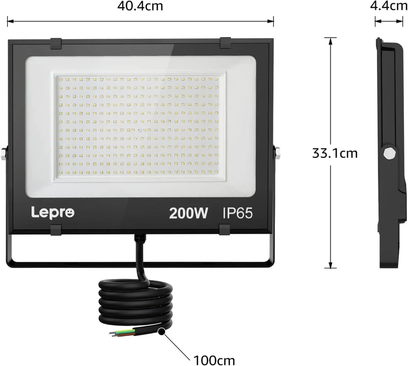 LED Strahler Außen, 200W LED Fluter Superhell Außenstrahler 24000LM, IP65 Wasserdicht 6500K Scheinwerfer Flutlicht mit 2835 SMD LEDs, Außenlampe für Garten, Innenhöfe, Garage, Hotel, Sportplatz