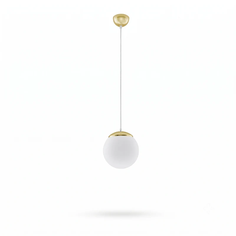 Hängeleuchte mit Glaskugel in Weiß und Gold für das Wohnzimmer – Modèle Elyone