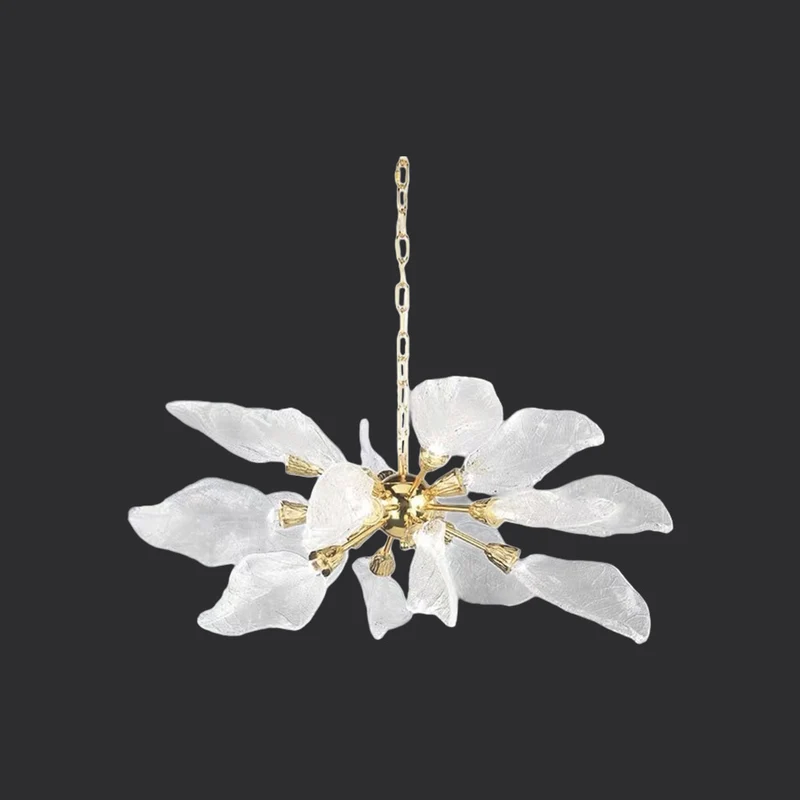 Leaf Chandelier Hanging Branch Resin, Gold