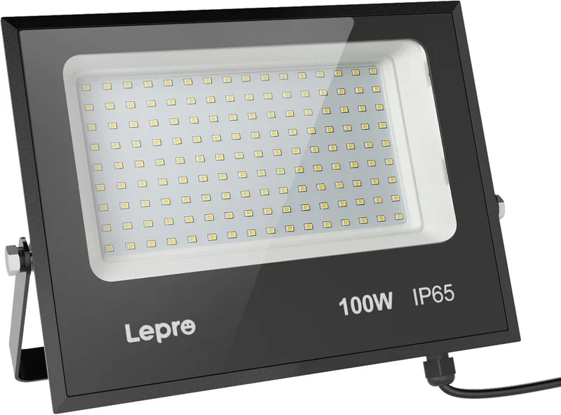 Lepro LED Strahler Außen, 100W LED Fluter Superhell Außenstrahler 12000LM, IP65 Wasserdicht 6500K Scheinwerfer Flutlicht mit 2835 SMD LEDs, Außenlampe für Garten, Innenhöfe, Garage, Hotel, Sportplatz