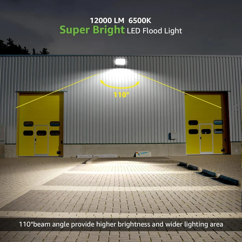 Lepro LED Strahler Außen, 100W LED Fluter Superhell Außenstrahler 12000LM, IP65 Wasserdicht 6500K Scheinwerfer Flutlicht mit 2835 SMD LEDs, Außenlampe für Garten, Innenhöfe, Garage, Hotel, Sportplatz
