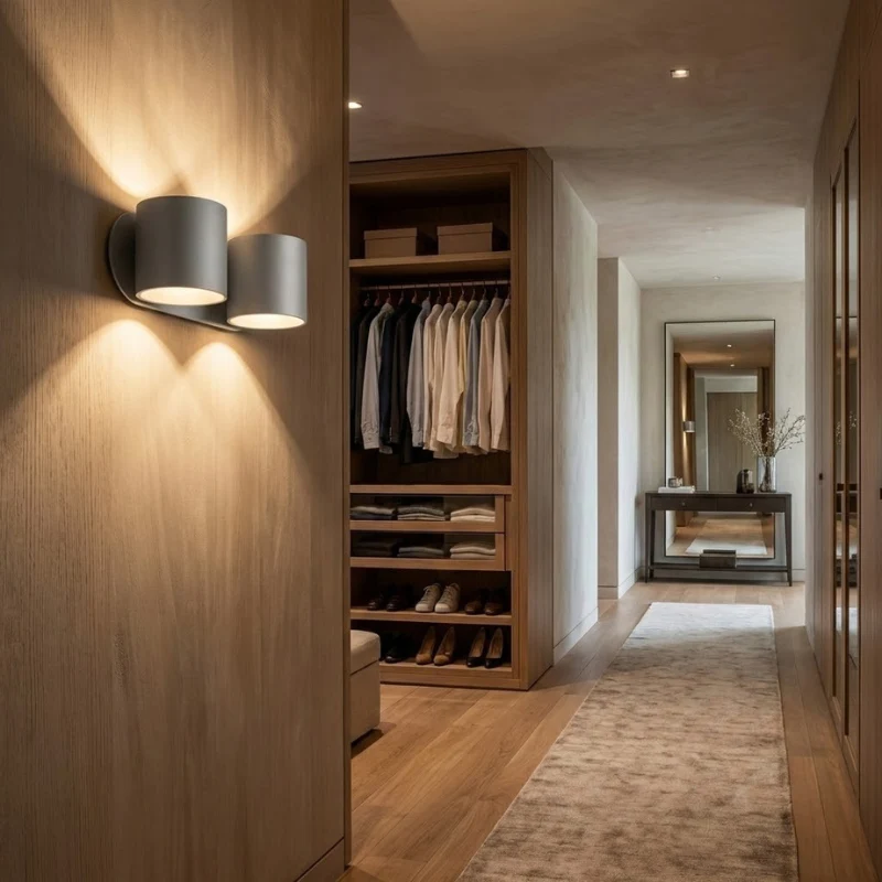Moderne Wandleuchte aus Aluminium in Grau für das Wohnzimmer – Nerion